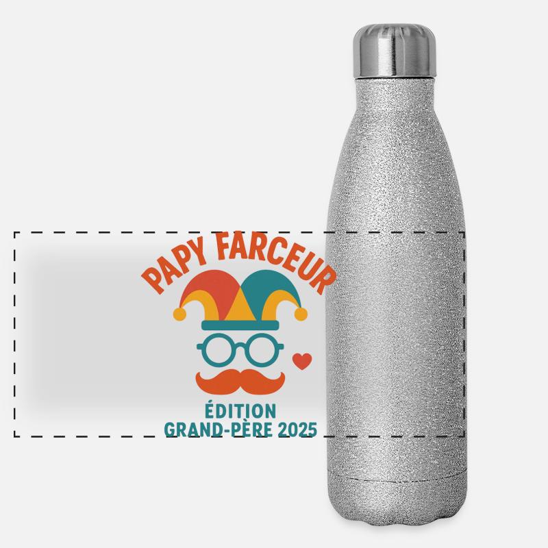 Papy Farceur – Édition Grand-Père 2025 Gourde isotherme panoramique pailletée 500 ml
