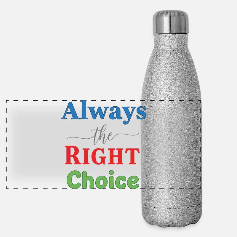 Conception typographique multicolore vive Gourde isotherme panoramique pailletée 500 ml