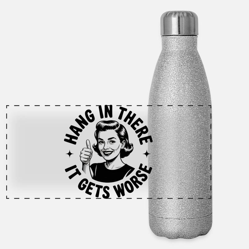 Restez à l’écoute, ça empire Gourde isotherme panoramique pailletée 500 ml