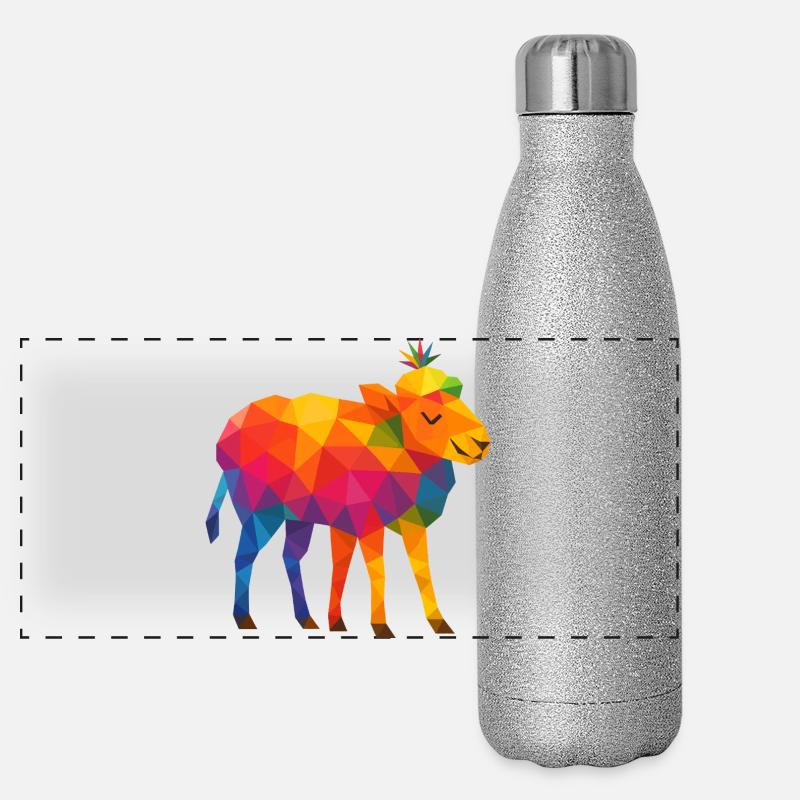 Regenbogenschiff mit 5 Beinen Panorama Glitzer Isolierflasche 500 ml