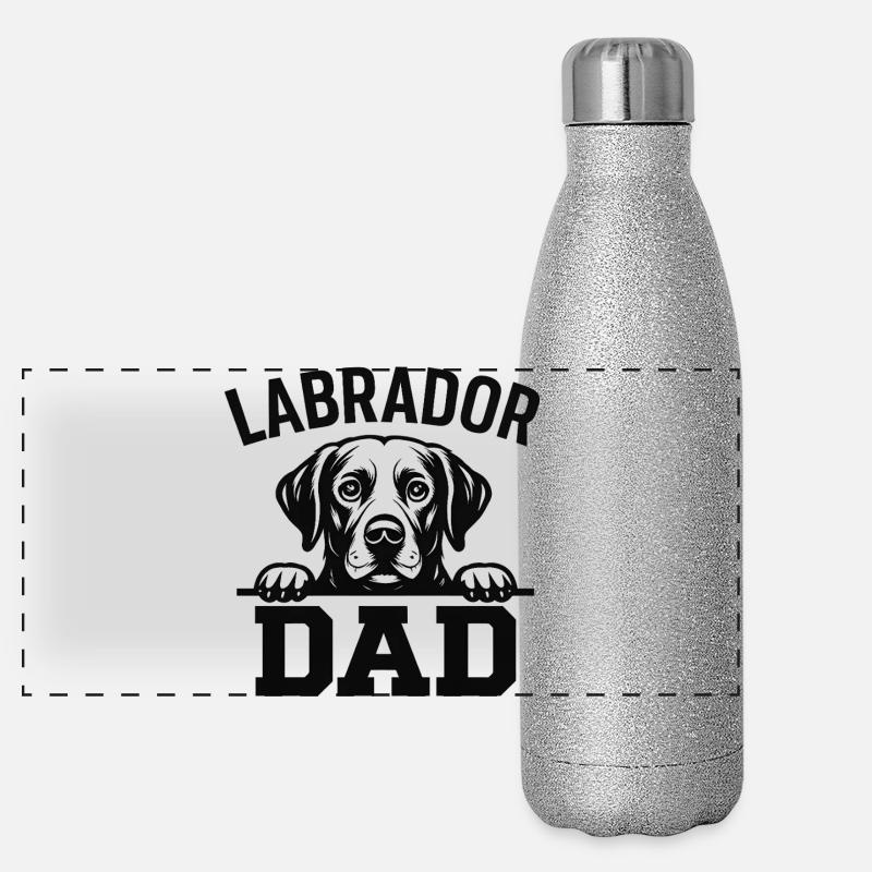 Papa Labrador Gourde isotherme panoramique pailletée 500 ml