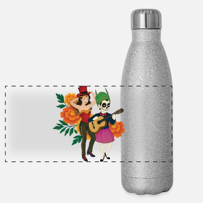 LOS WONDER MUERTOS – nette Leute Panorama Glitzer Isolierflasche 500 ml