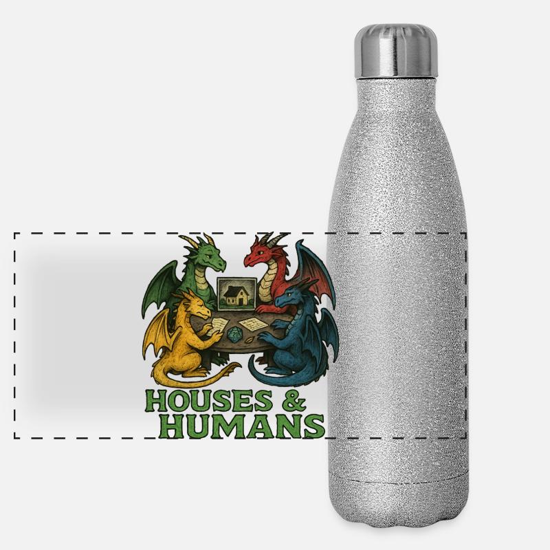 Les dragons à la table des maisons Gourde isotherme panoramique pailletée 500 ml
