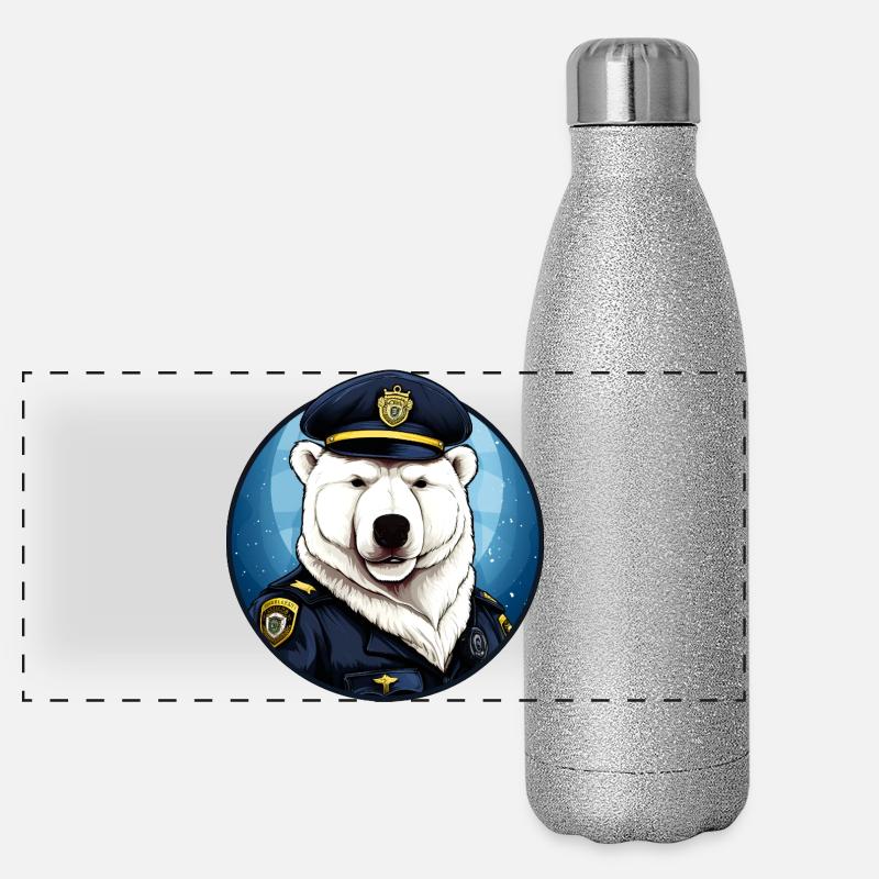 Eisbären Polizei Panorama Glitzer Isolierflasche 500 ml