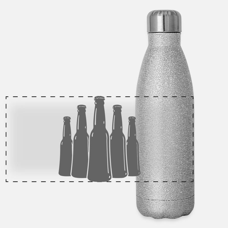 Série Silhouettes de Bouteilles de Bière Gourde isotherme panoramique pailletée 500 ml