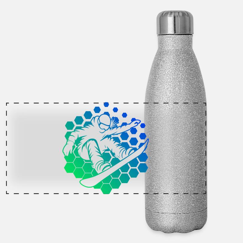 Idée simple de snowboard pour femmes Gourde isotherme panoramique pailletée 500 ml