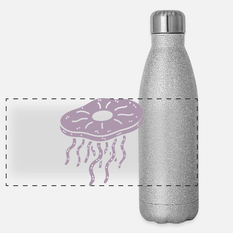 Minimalist Kombucha SCoby Tea Jellyfish Panoramic Glitter Thermal Bottle 500 ml