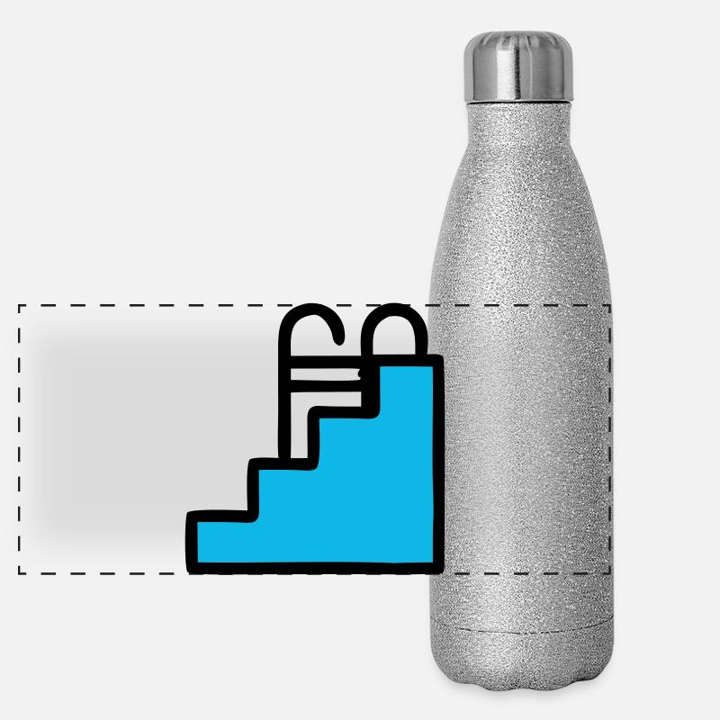  Pool Leiter Schwimmbad Icon Panorama Glitzer Isolierflasche 500 ml