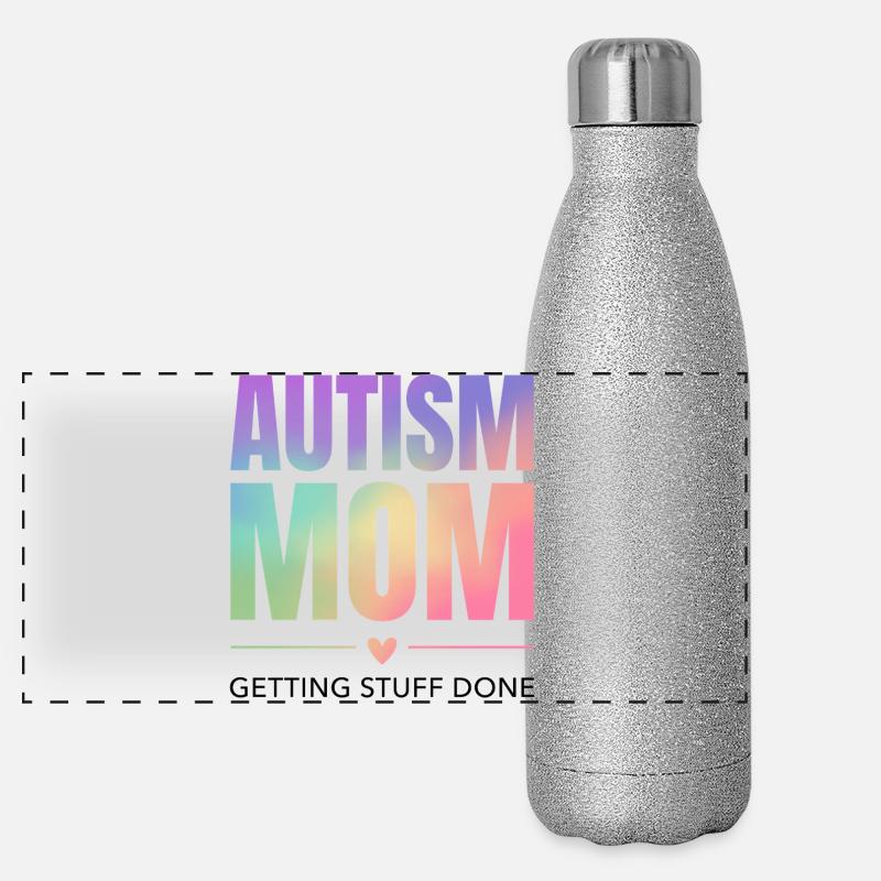 Autismus-Mama – Dinge erledigen Panorama Glitzer Isolierflasche 500 ml
