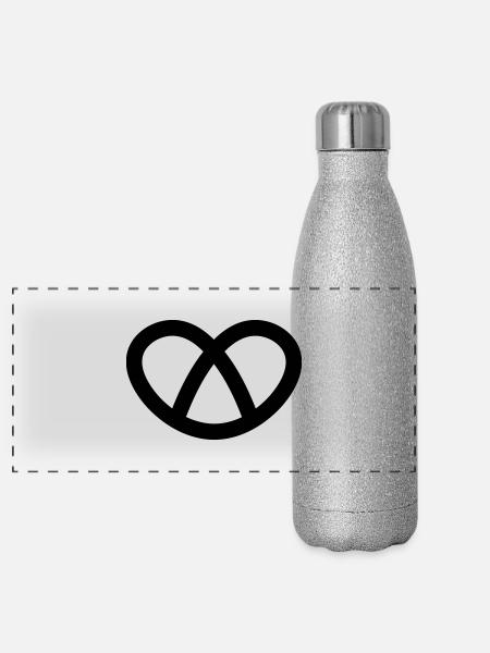 Bredzel - Gourde isotherme panoramique pailletée 500 ml - paillettes argentées - Devant