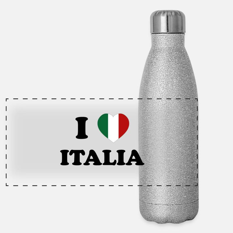 I LOVE ITALY Panorama Glitzer Isolierflasche 500 ml