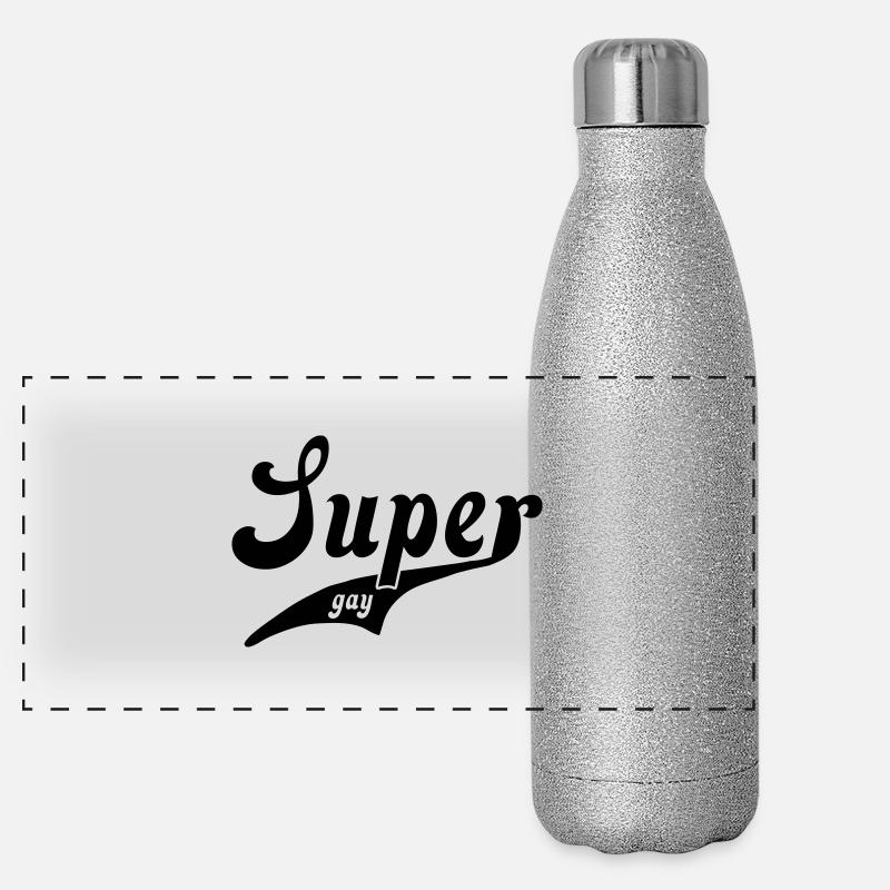 super_gay Panorama Glitzer Isolierflasche 500 ml