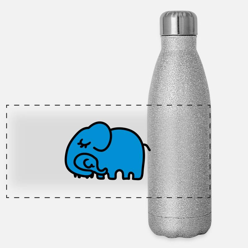Mother - child elephant Panoramic Glitter Thermal Bottle 500 ml