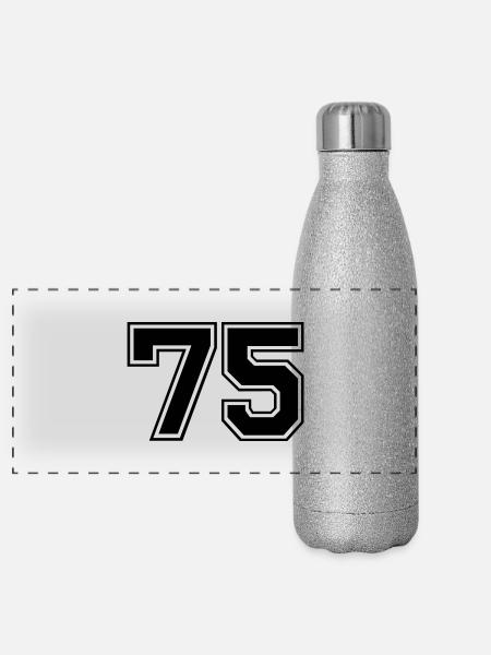 75 - Gourde isotherme panoramique pailletée 500 ml - paillettes argentées - Devant