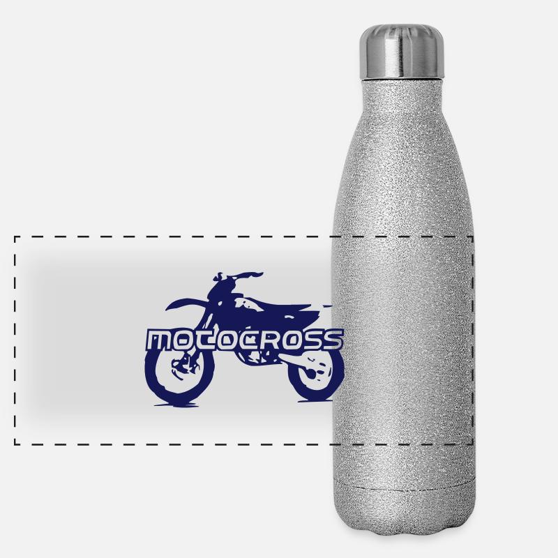 motocross Panorama Glitzer Isolierflasche 500 ml