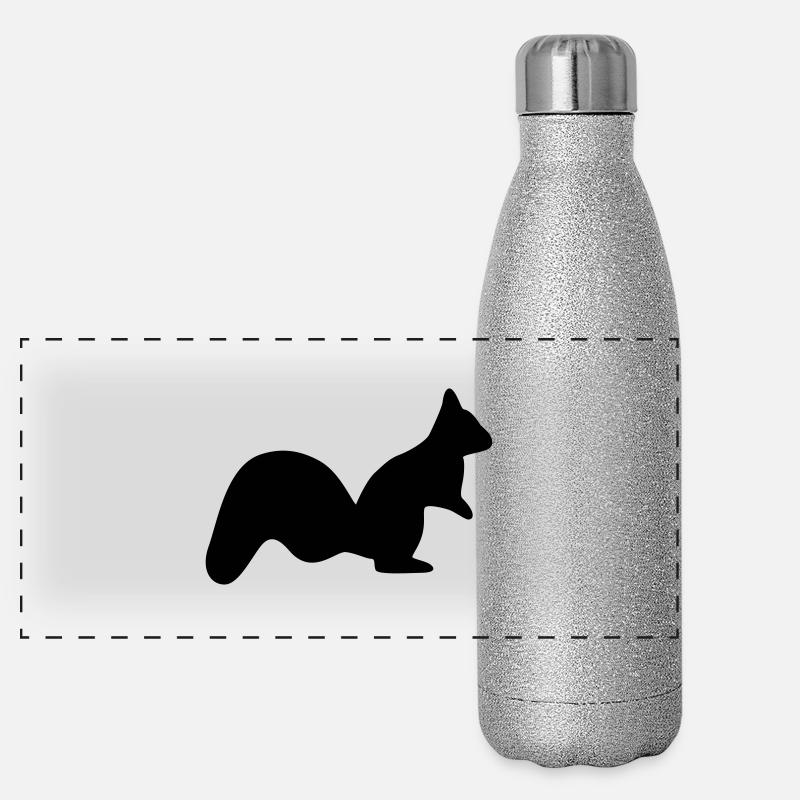 silhouette de vigilants écureuil tamia Gourde isotherme panoramique pailletée 500 ml