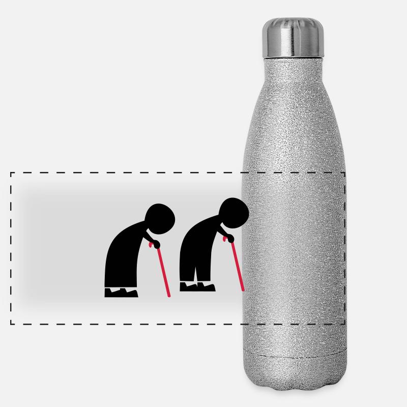 alte leute Panorama Glitzer Isolierflasche 500 ml