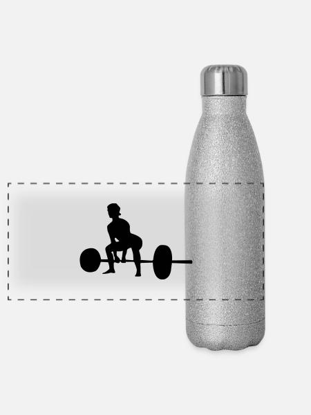 frau gewichte - Panorama Glitzer Isolierflasche 500 ml - Silber Glitzer - Vorne