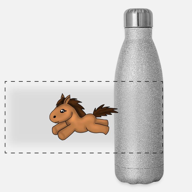 Pferd Panorama Glitzer Isolierflasche 500 ml