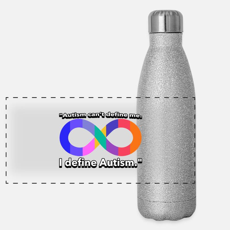 Autismus Zitat T-Shirt Panorama Glitzer Isolierflasche 500 ml