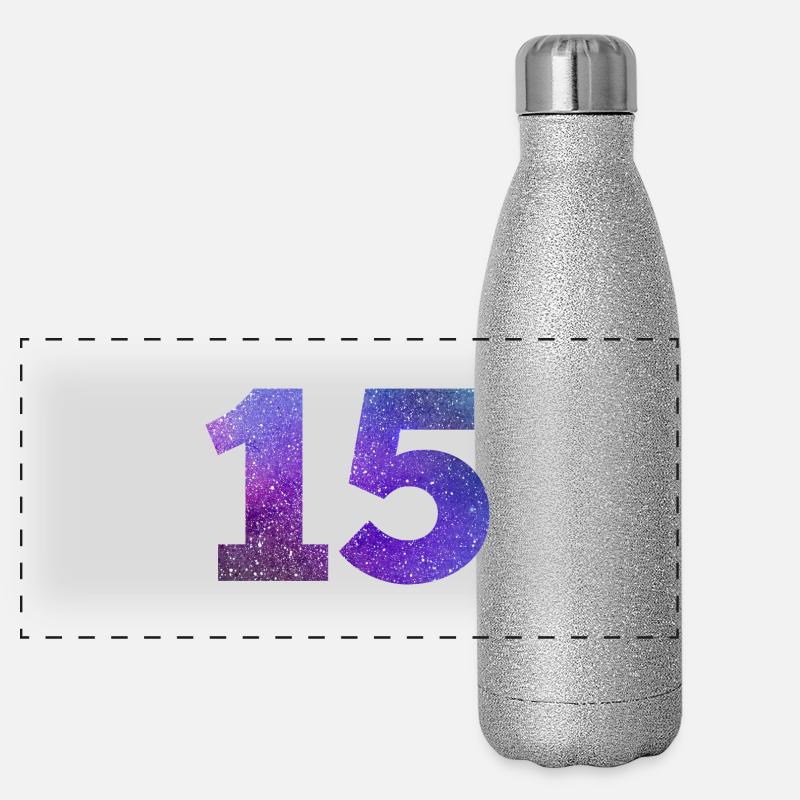 Numéro 15 galaxie Gourde isotherme panoramique pailletée 500 ml