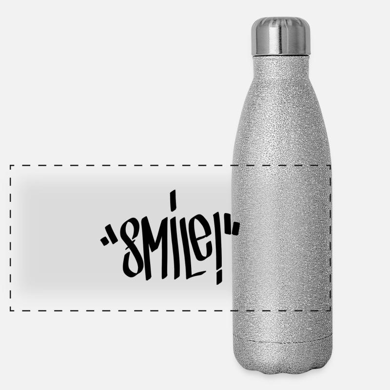 Ligne de graffiti de sourire - Dees Gourde isotherme panoramique pailletée 500 ml