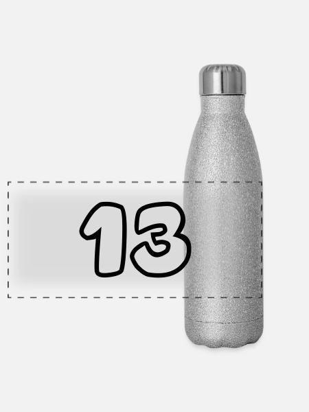 13 - Gourde isotherme panoramique pailletée 500 ml - paillettes argentées - Devant
