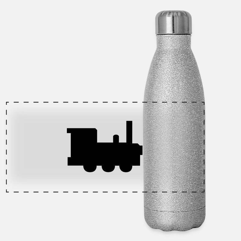 Lokomotive Panorama Glitzer Isolierflasche 500 ml