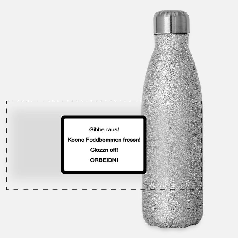 Sachsen Schild Panorama Glitzer Isolierflasche 500 ml