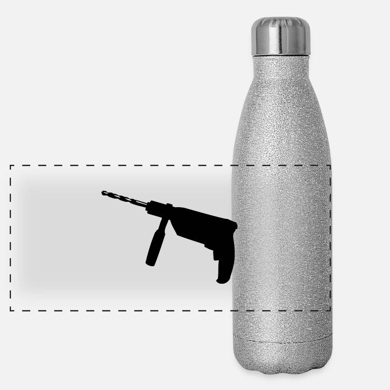 Bohrmaschine - Werkzeug Panorama Glitzer Isolierflasche 500 ml