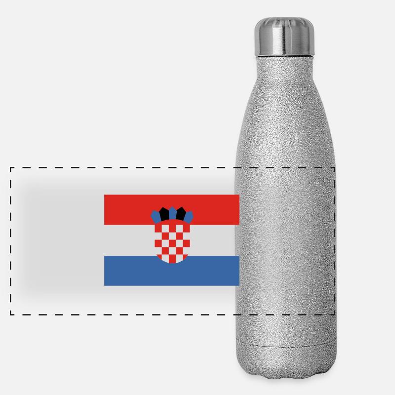 Croatie - drapeau Gourde isotherme panoramique pailletée 500 ml