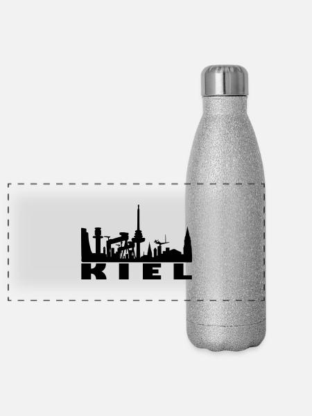skyline keel - Panoramic Glitter Thermal Bottle 500 ml - silver glitter - Front