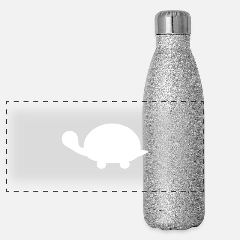 Turtle Turtles - Panoramic Glitter Thermal Bottle 500 ml - silver glitter