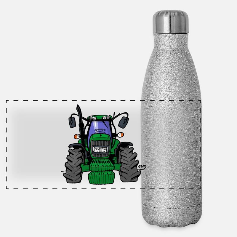 0164 Green tractor 6430 Panoramic Glitter Thermal Bottle 500 ml