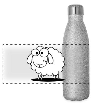 sweet-sheep - Panoramic Glitter Thermal Bottle 500 ml - silver glitter - Front