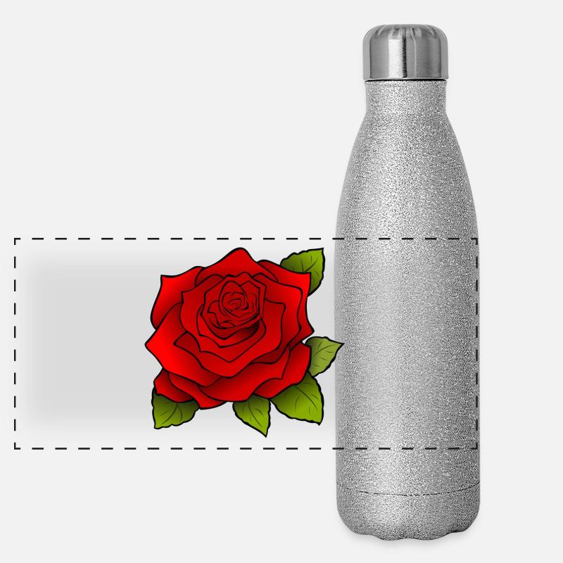 Trendy Rose motif! Panoramic Glitter Thermal Bottle 500 ml