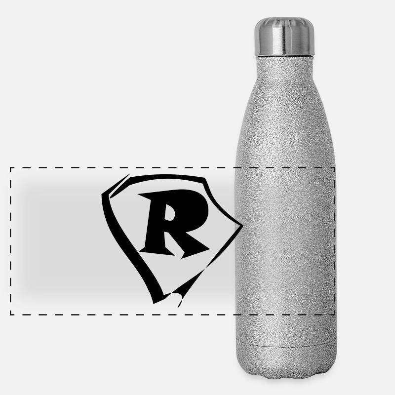 Emblem letter R logo Panoramic Glitter Thermal Bottle 500 ml