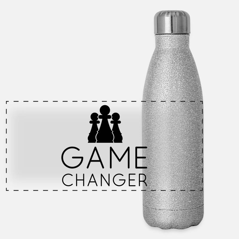 GAME CHANGER - Schach T-Shirt - Geschenkidee Panorama Glitzer Isolierflasche 500 ml