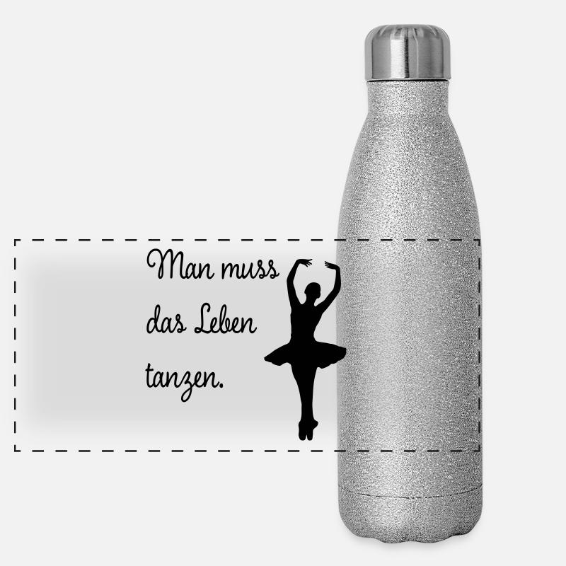 Man muss das Leben tanzen Panorama Glitzer Isolierflasche 500 ml