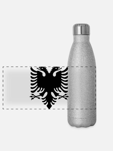 Albania - Panorama Glitzer Isolierflasche 500 ml - Silber Glitzer