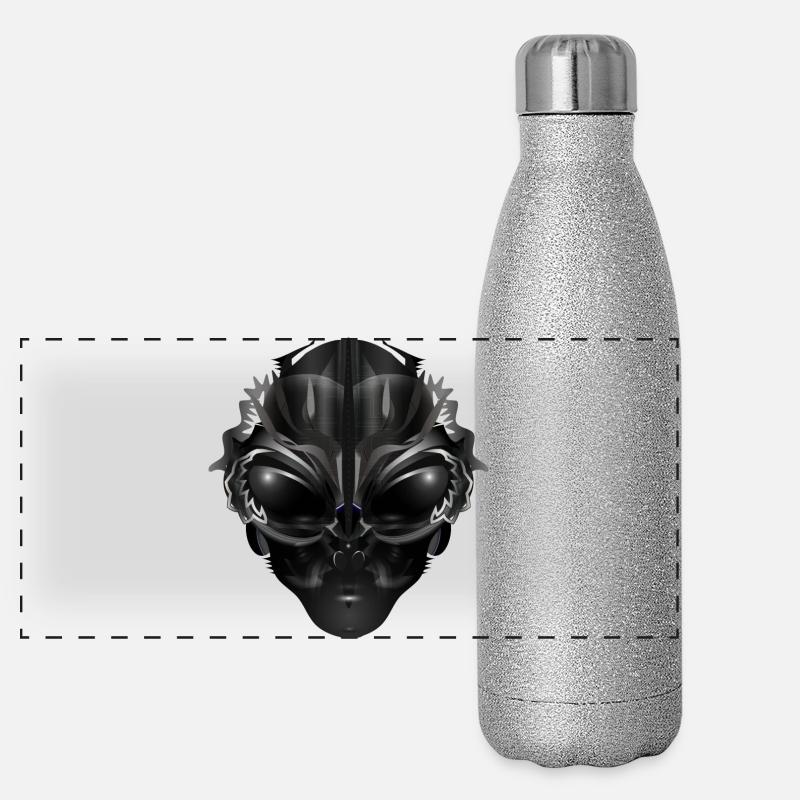Fantasie Portrait eines Ausserirdischen Wesens Panorama Glitzer Isolierflasche 500 ml
