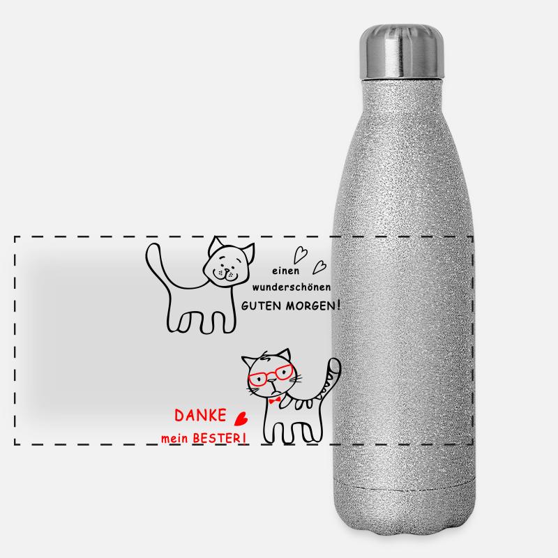 Bonjour chien et chat Gourde isotherme panoramique pailletée 500 ml