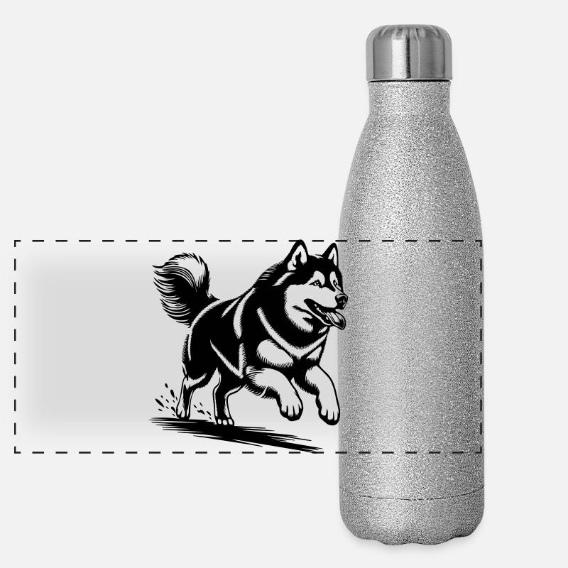 Alaskan Malamute Panorama Glitzer Isolierflasche 500 ml