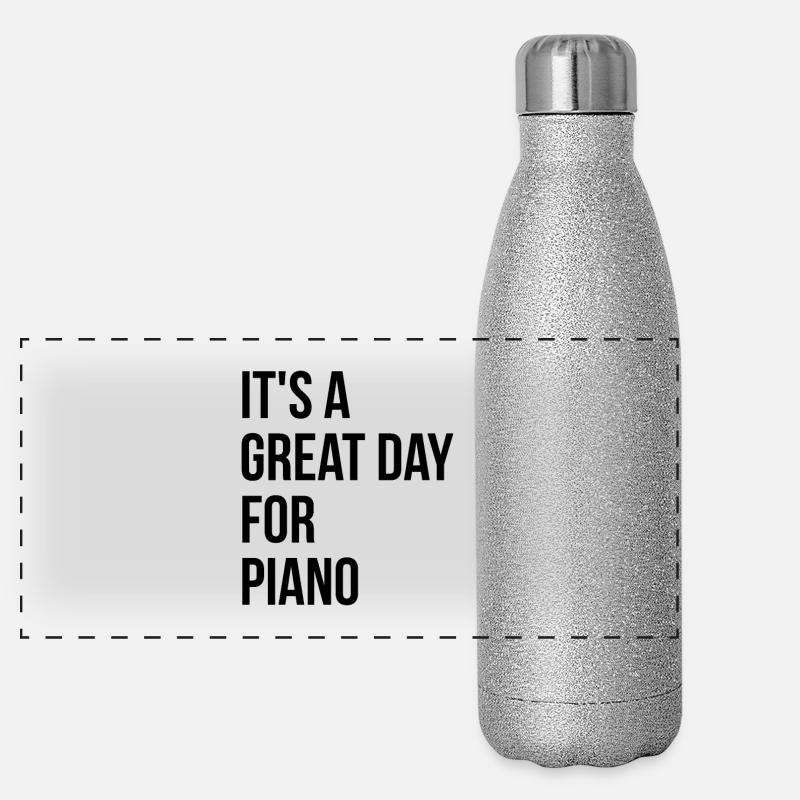 Klavier Panorama Glitzer Isolierflasche 500 ml