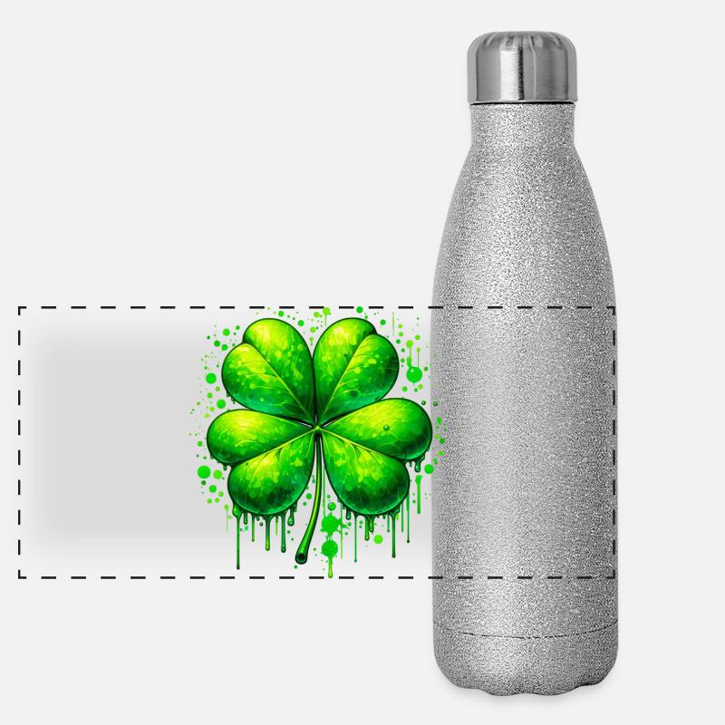 Four-leaf clover Panoramic Glitter Thermal Bottle 500 ml