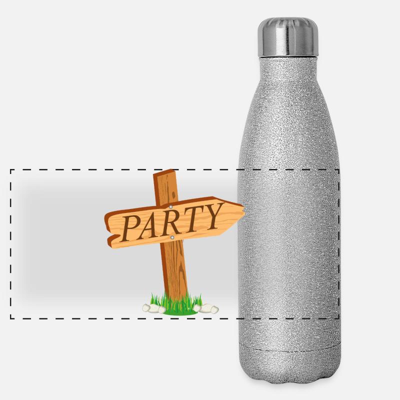panneau indicateur simple avec l’inscription « PARTY » Gourde isotherme panoramique pailletée 500 ml