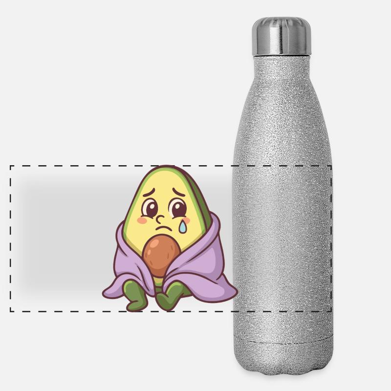 Avocat triste Gourde isotherme panoramique pailletée 500 ml
