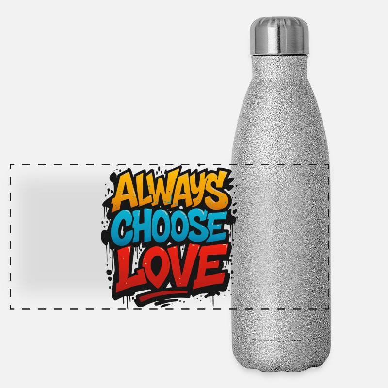 Immer lieben Panorama Glitzer Isolierflasche 500 ml