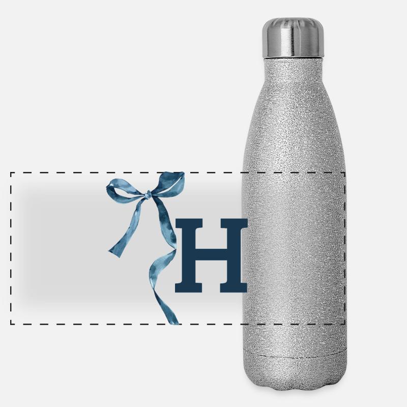 Monogram h Geschenkidee Panorama Glitzer Isolierflasche 500 ml