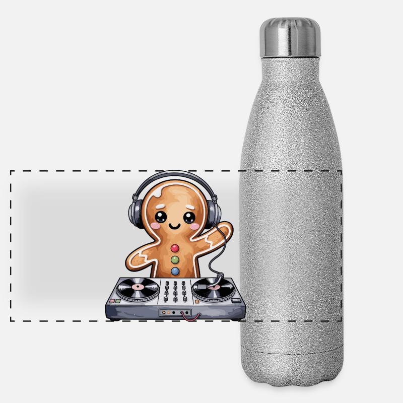 KeksDJ avec casque Gourde isotherme panoramique pailletée 500 ml